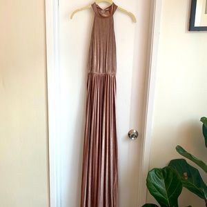 Rose gold velvet gown